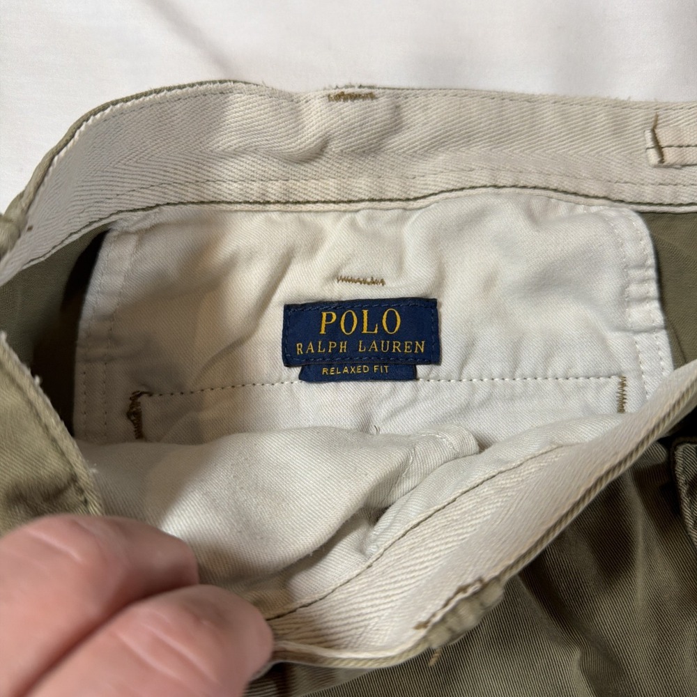 Polo Ralph Lauren Shorts Mens 38 Olive Green Relaxed Fit Chino 10 Inseam Casual - Picture 3 of 8